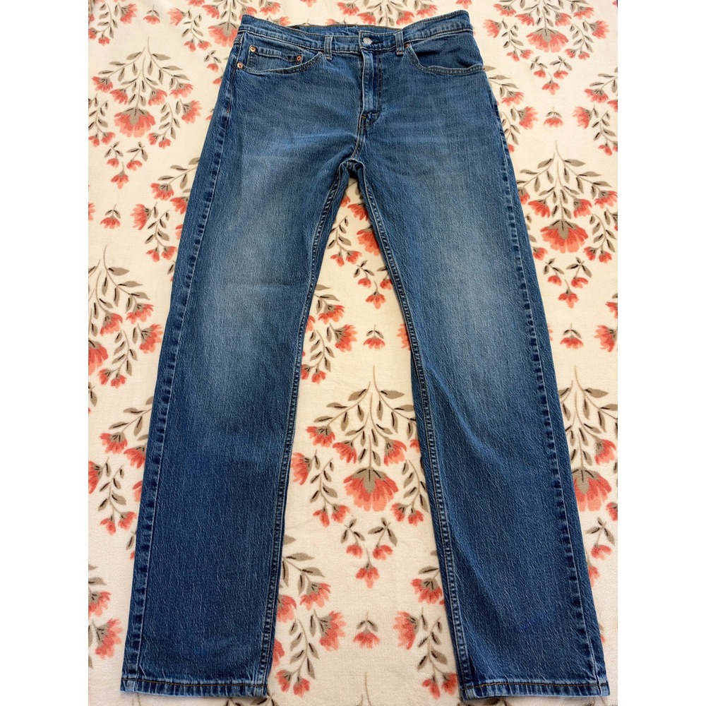 Levis 505 Regular Fit Straight Leg Blue Denim Jeans Mens 34x34 00505-3171